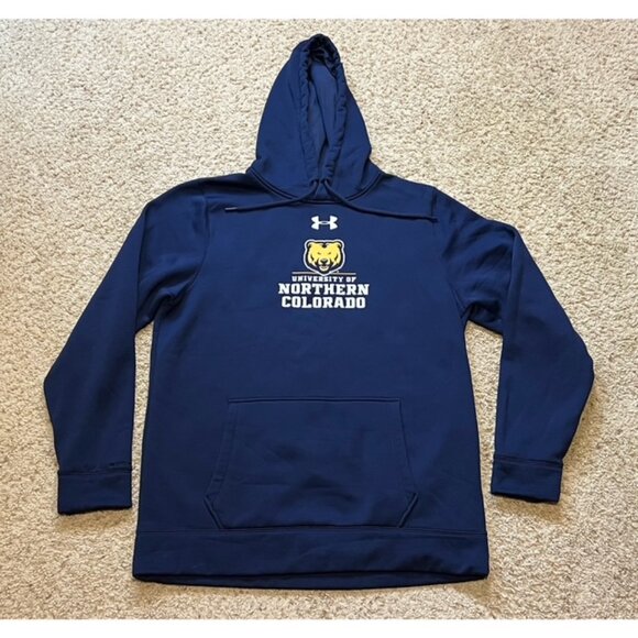 Northern Colorado Bears Under Armour Navy Fleece Hoodie Sweatshirt Large Loose - Picture 1 of 5